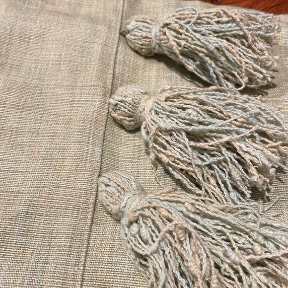 14" x 20" Lumbar Pillow Cover, Light Olive Green Pillow, Tassel Detail - Picture 7 of 13